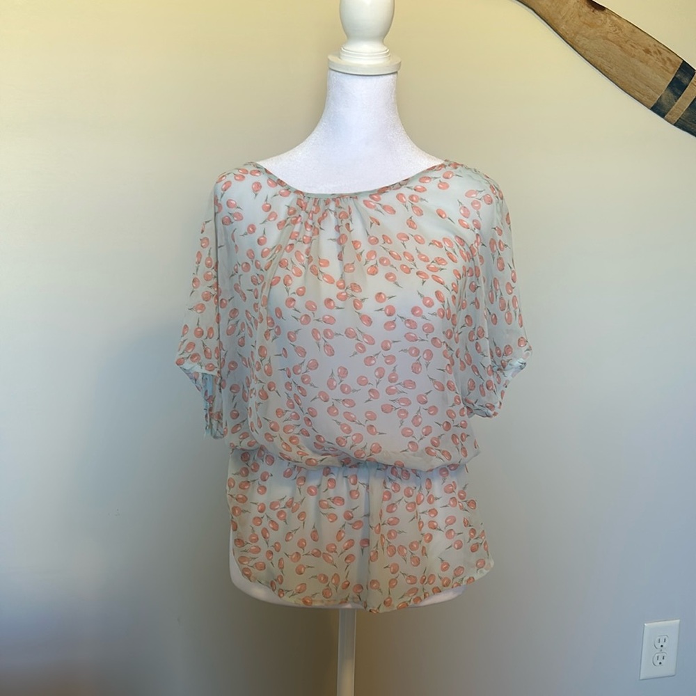 Light blue sheet cherry shirt size small